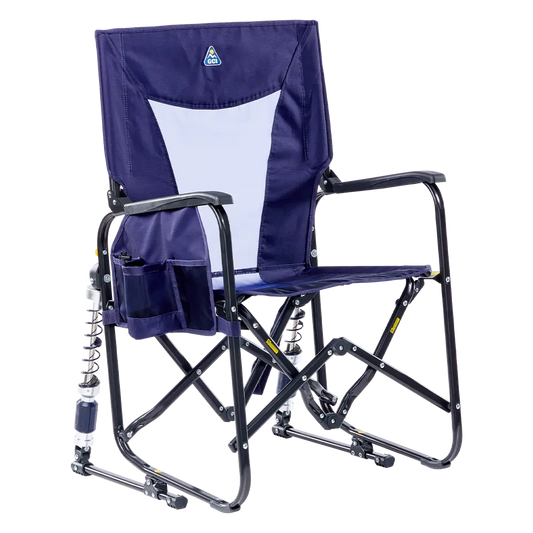 Foldable Adjustable Rocker - Rocker Chair for Camping & Lawns - Rich Blue