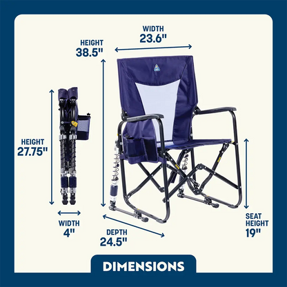 Foldable Adjustable Rocker - Rocker Chair for Camping & Lawns Detail