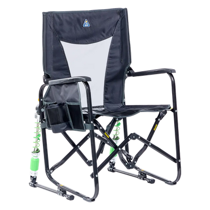 Foldable Adjustable Rocker - Rocker Chair for Camping & Lawns - Dark Charcoal