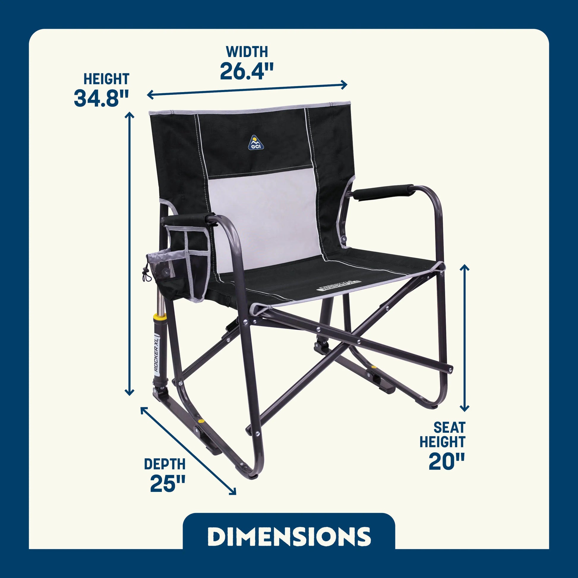 Ultra-Comfortable Freestyle Rocker XL - Rocker Chair for Camping & Lawns Detail