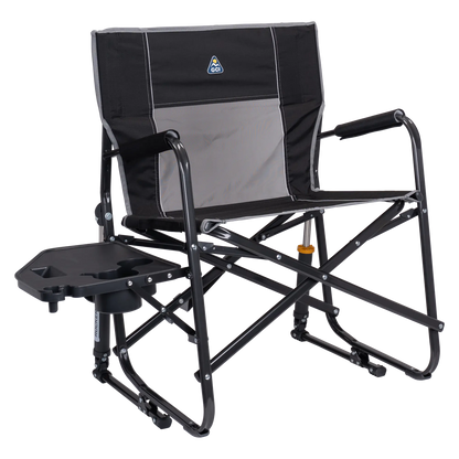 Ultra-Comfortable Freestyle Rocker XL with Side Table - Rocker Chair for Camping & Lawns - Black