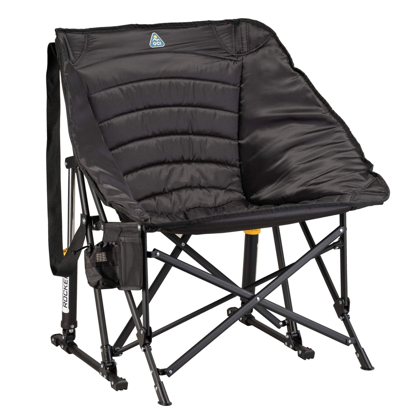 Premium All-Weather Puff Rocker - Outdoor Rocking Chairs with Dynamic Comfort Edge - Black