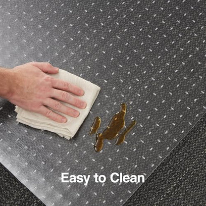 Minimalist Staples Office Chair Mat, Clear Floor Mats with Lip, Flat-Pile Essentials