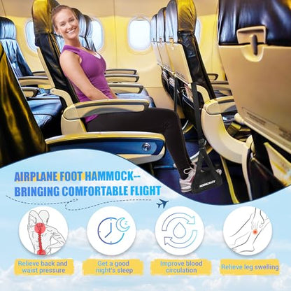 exclusive Airplane Foot Hammock, No Collapse Foot Rest for