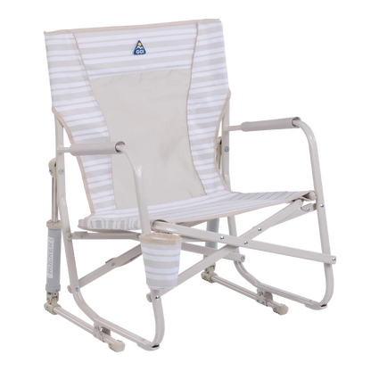 Ergonomic Portable Beach Rocker - Outdoor Rocking Chairs with Dynamic Comfort Edge - Neutral Stripe