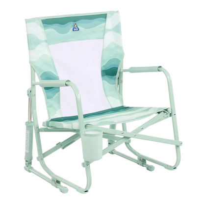 Ergonomic Portable Beach Rocker - Outdoor Rocking Chairs with Dynamic Comfort Edge - Green Beach Wave