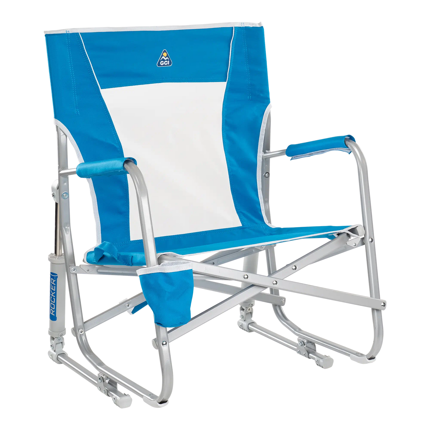 Ergonomic Portable Beach Rocker - Outdoor Rocking Chairs with Dynamic Comfort Edge - Saybrook Blue