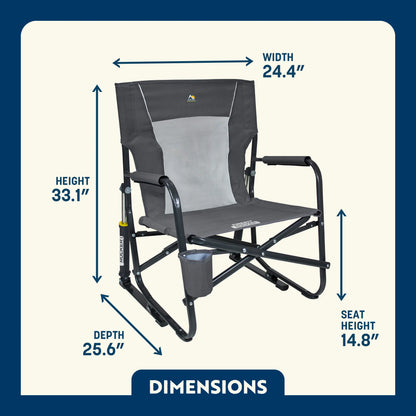 Premium All-Weather FirePit Rocker - Rocker Chair for Camping & Lawns Detail