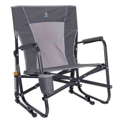 Premium All-Weather FirePit Rocker - Rocker Chair for Camping & Lawns - Pewter