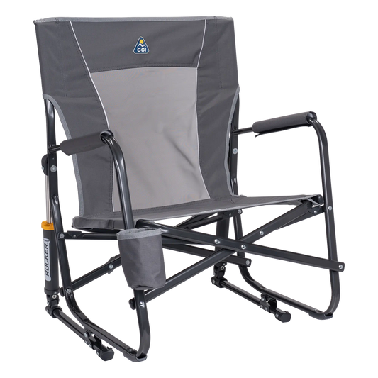 Premium All-Weather FirePit Rocker - Rocker Chair for Camping & Lawns - Pewter