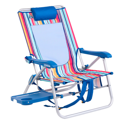 Ultra-Comfortable Big Surf with Slide Table - Camp Rocker Chair for Fishing & Beach Trips - Multi Stripe