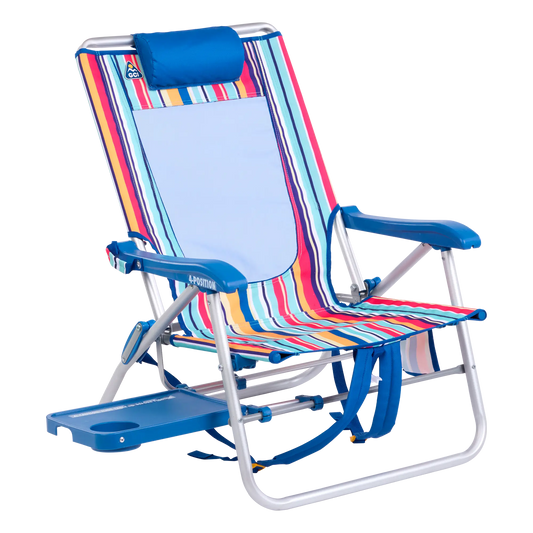 Ultra-Comfortable Big Surf with Slide Table - Camp Rocker Chair for Fishing & Beach Trips - Multi Stripe