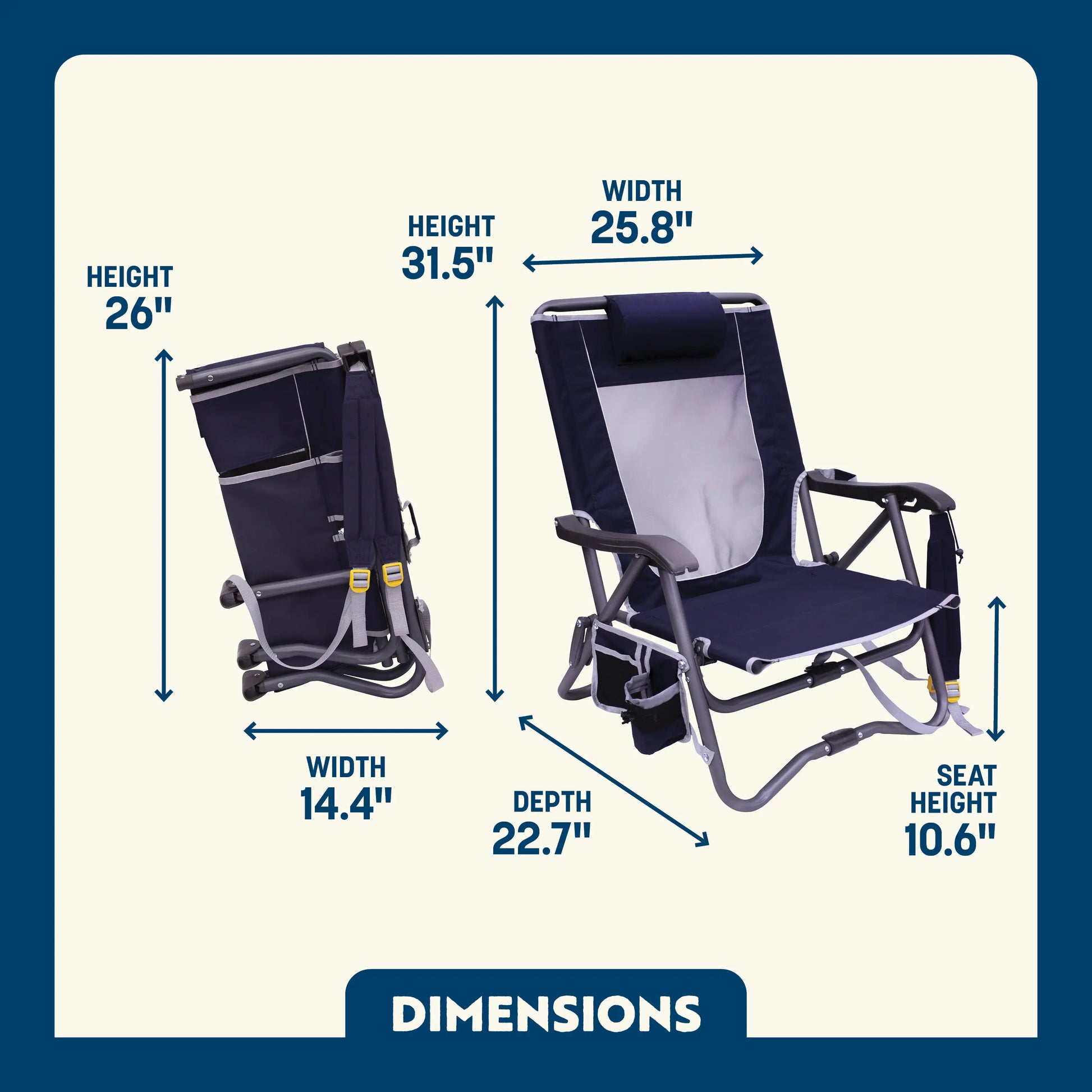 Premium All-Weather Bi-Fold Slim Event Chair - Folding Rocking Chair - Perfect for Tailgating Detail