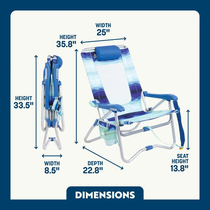 Ergonomic Portable Bi-Fold Beach Chair - Folding Rocking Chair - Perfect for Tailgating Detail