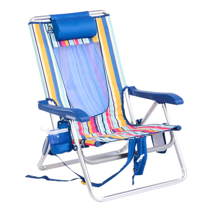 Ultra-Comfortable Backpack Beach Chair - Rocker Chair for Camping & Lawns - Multi Stripe