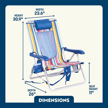 Ultra-Comfortable Backpack Beach Chair - Rocker Chair for Camping & Lawns Detail