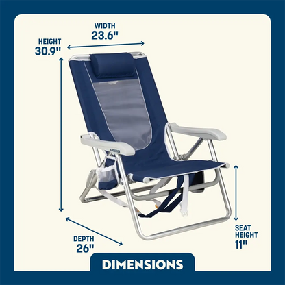 Ultra-Comfortable Backpack Beach Chair - Rocker Chair for Camping & Lawns Detail