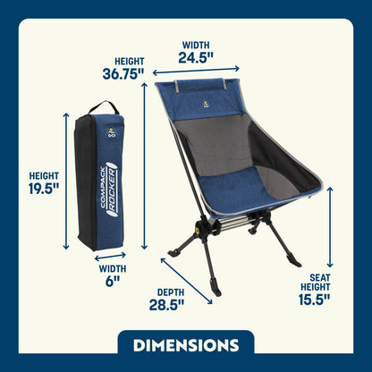 Ergonomic Portable ComPack Rocker - Outdoor Rocking Chairs with Dynamic Comfort Edge Detail
