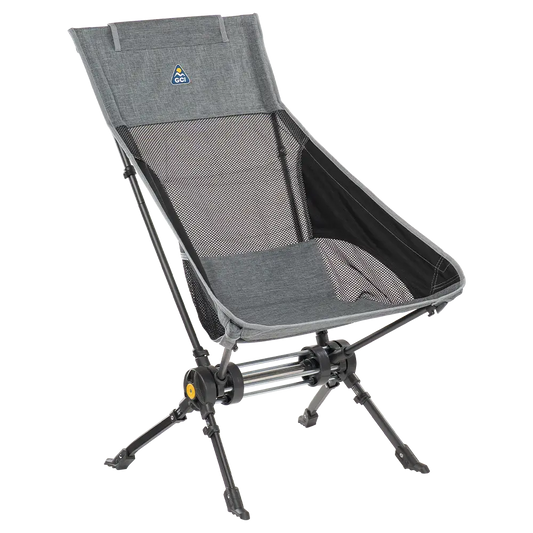 Ergonomic Portable ComPack Rocker - Outdoor Rocking Chairs with Dynamic Comfort Edge - Heathered Pewter