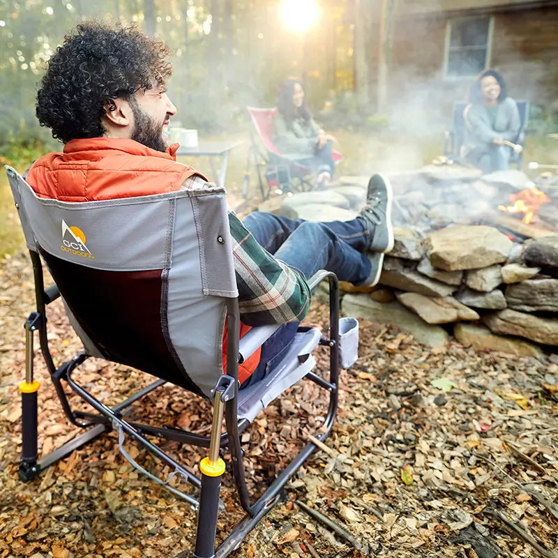 Premium All-Weather FirePit Rocker - Rocker Chair for Camping & Lawns Detail