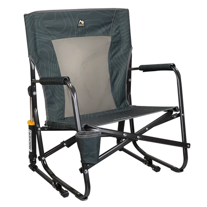 Premium All-Weather FirePit Rocker - Rocker Chair for Camping & Lawns - Hunter Topo