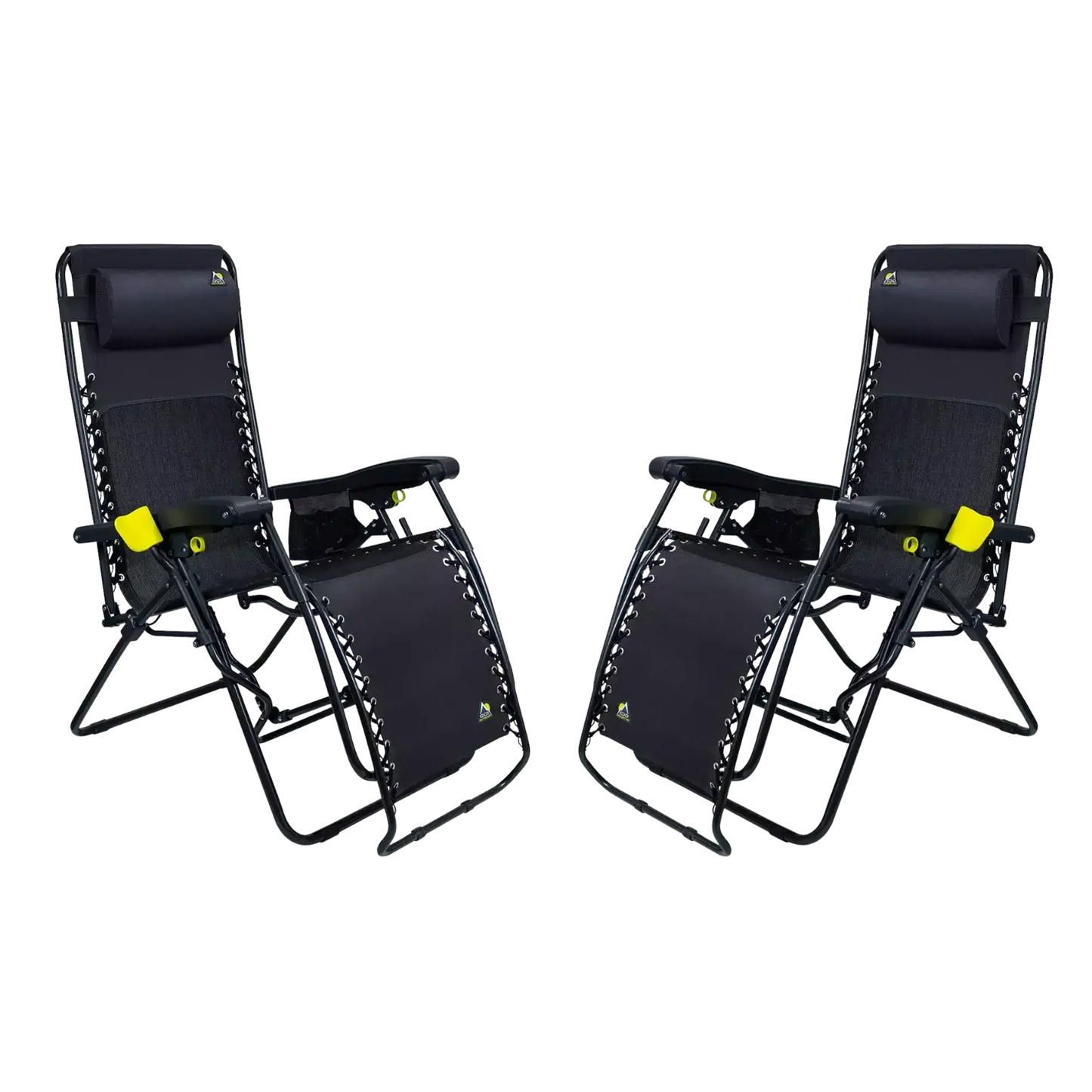 Premium All-Weather Freeform Zero Gravity Lounger Bundle - Camp Rocker Chair for Fishing & Beach Trips - Black