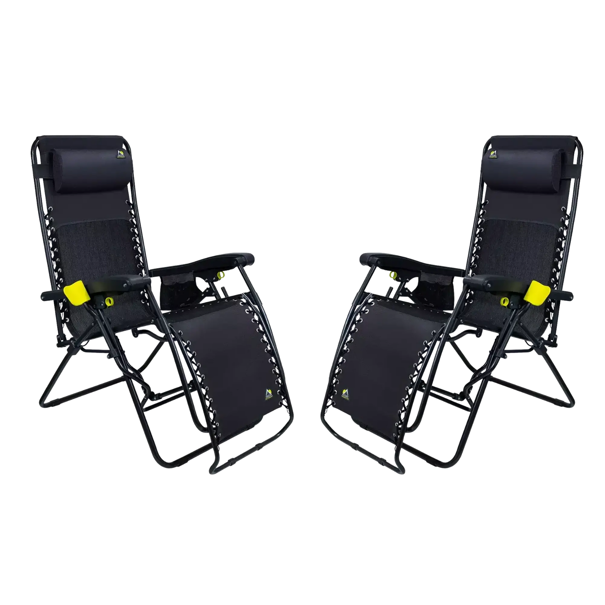 Premium All-Weather Freeform Zero Gravity Lounger Bundle - Camp Rocker Chair for Fishing & Beach Trips - Black
