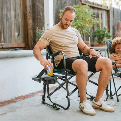 Foldable Freestyle Rocker with Side Table - Camp Rocker Chair for Fishing & Beach Trips Detail