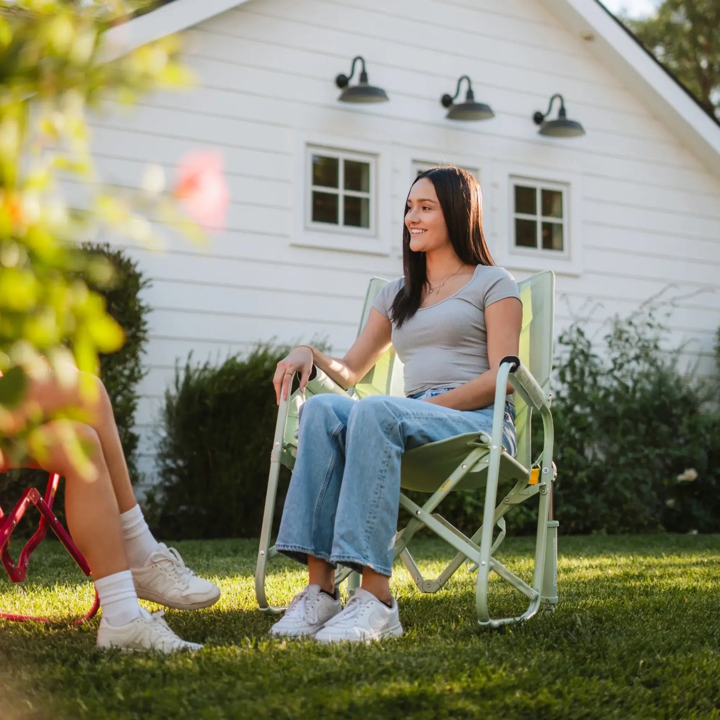 Premium All-Weather Stowaway Rocker - Folding Rocking Chair - Perfect for Tailgating Detail