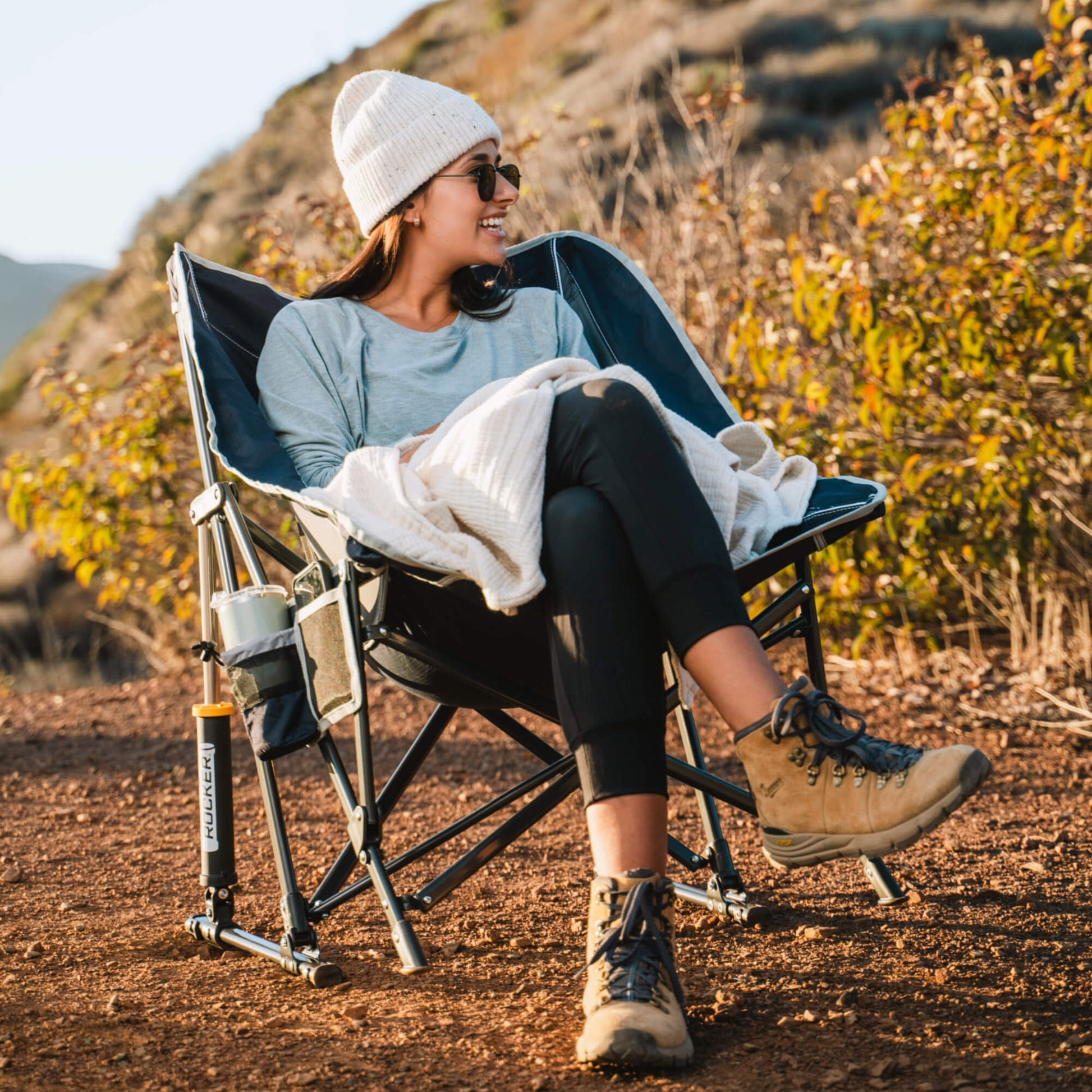 Premium All-Weather Pod Rocker - Rocker Chair for Camping & Lawns Detail