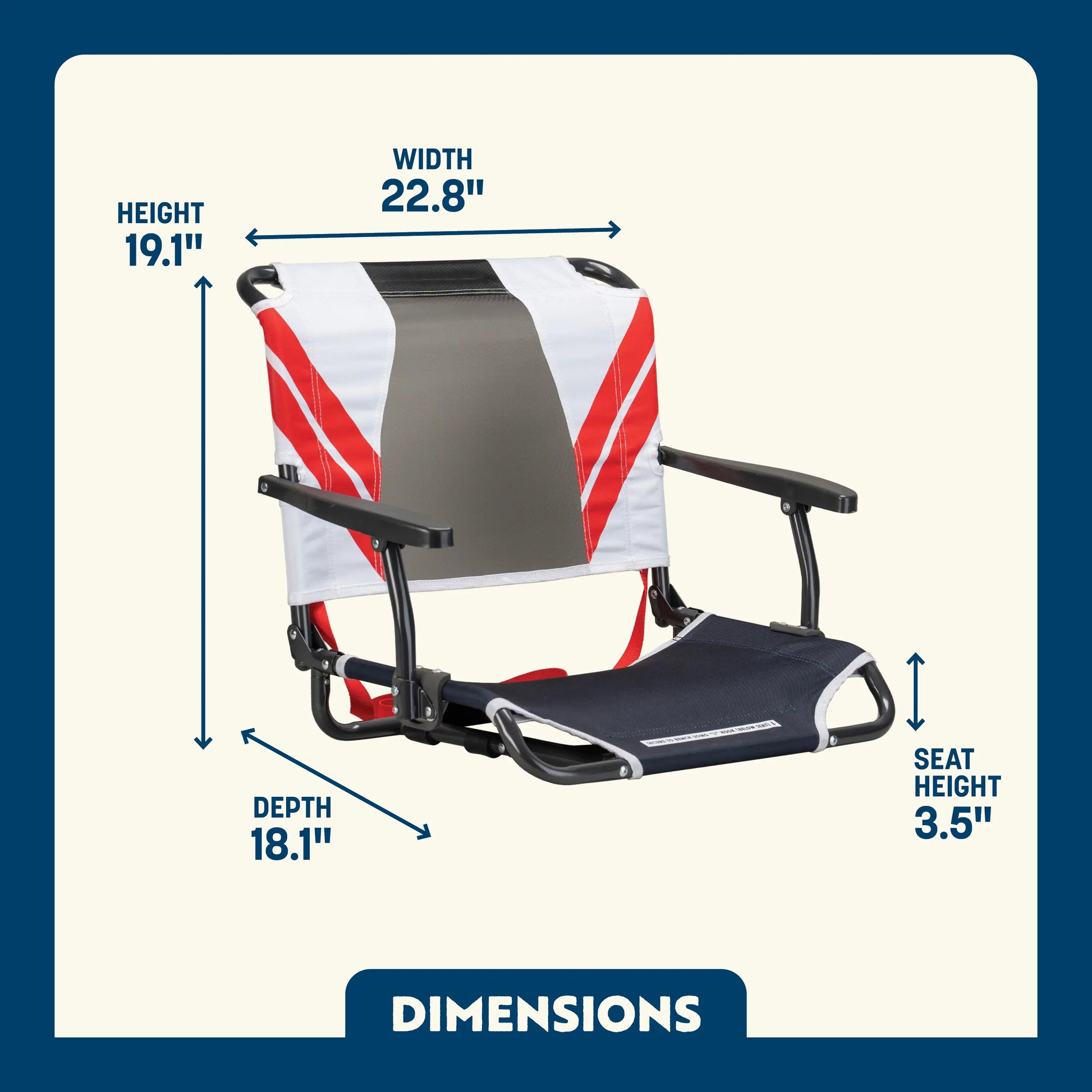 Premium All-Weather Big Comfort Stadium Chair with Armrests - Camp Rocker Chair for Fishing & Beach Trips Detail