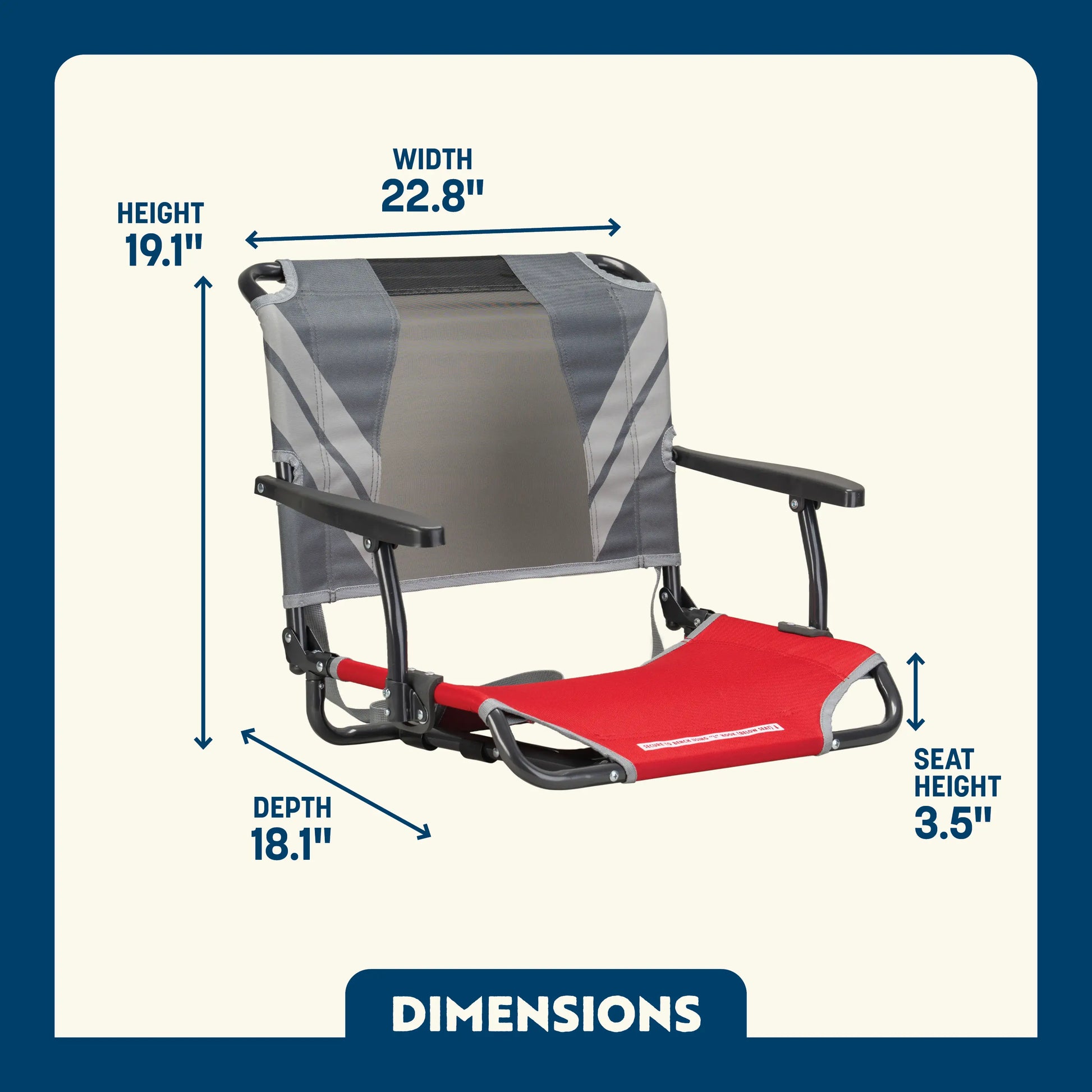 Premium All-Weather Big Comfort Stadium Chair with Armrests - Camp Rocker Chair for Fishing & Beach Trips Detail