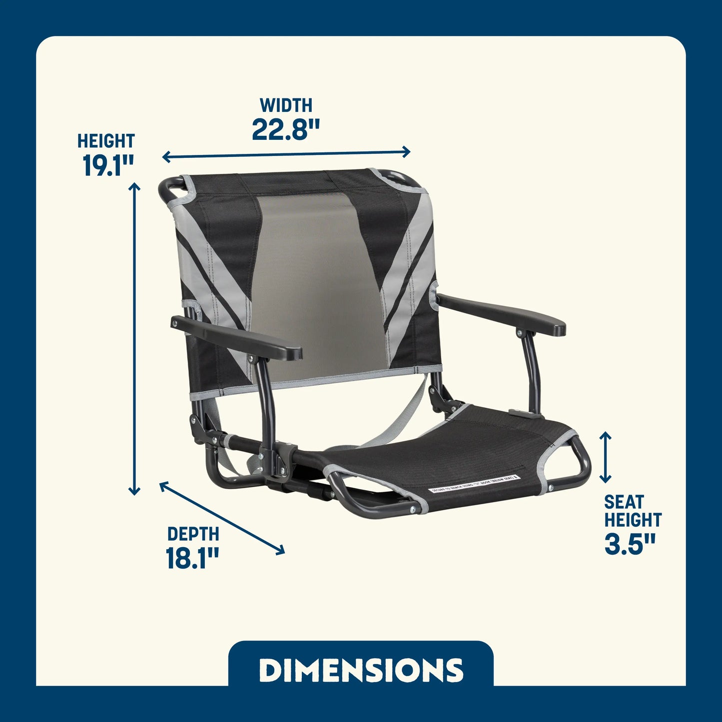 Premium All-Weather Big Comfort Stadium Chair with Armrests - Camp Rocker Chair for Fishing & Beach Trips Detail