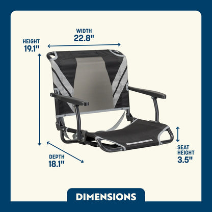 Premium All-Weather Big Comfort Stadium Chair with Armrests - Camp Rocker Chair for Fishing & Beach Trips Detail