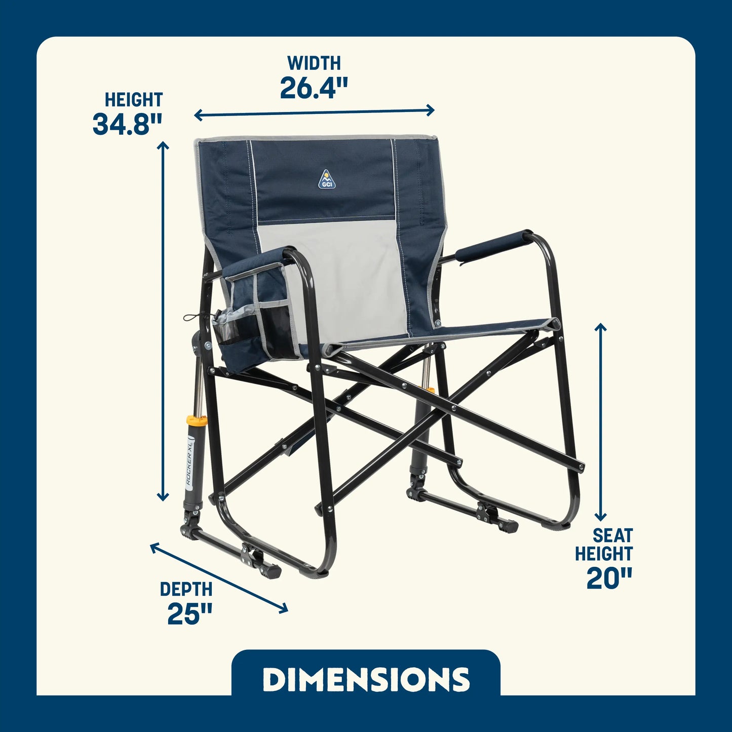 Ultra-Comfortable Freestyle Rocker XL - Rocker Chair for Camping & Lawns Detail