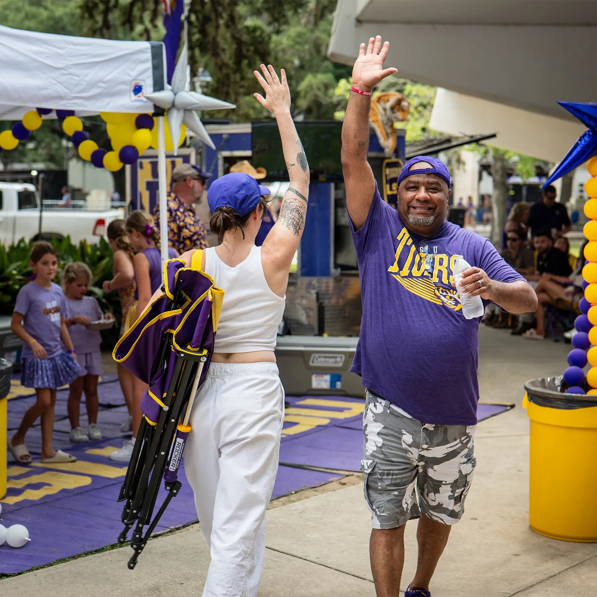 Premium All-Weather Comfort Pro Rocker - LSU Tigers - Folding Rocking Chair - Perfect for Tailgating Detail