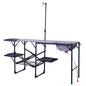 Heavy Duty Master Cook Station - Folding Camping Table with Storage Shelves - Default Title