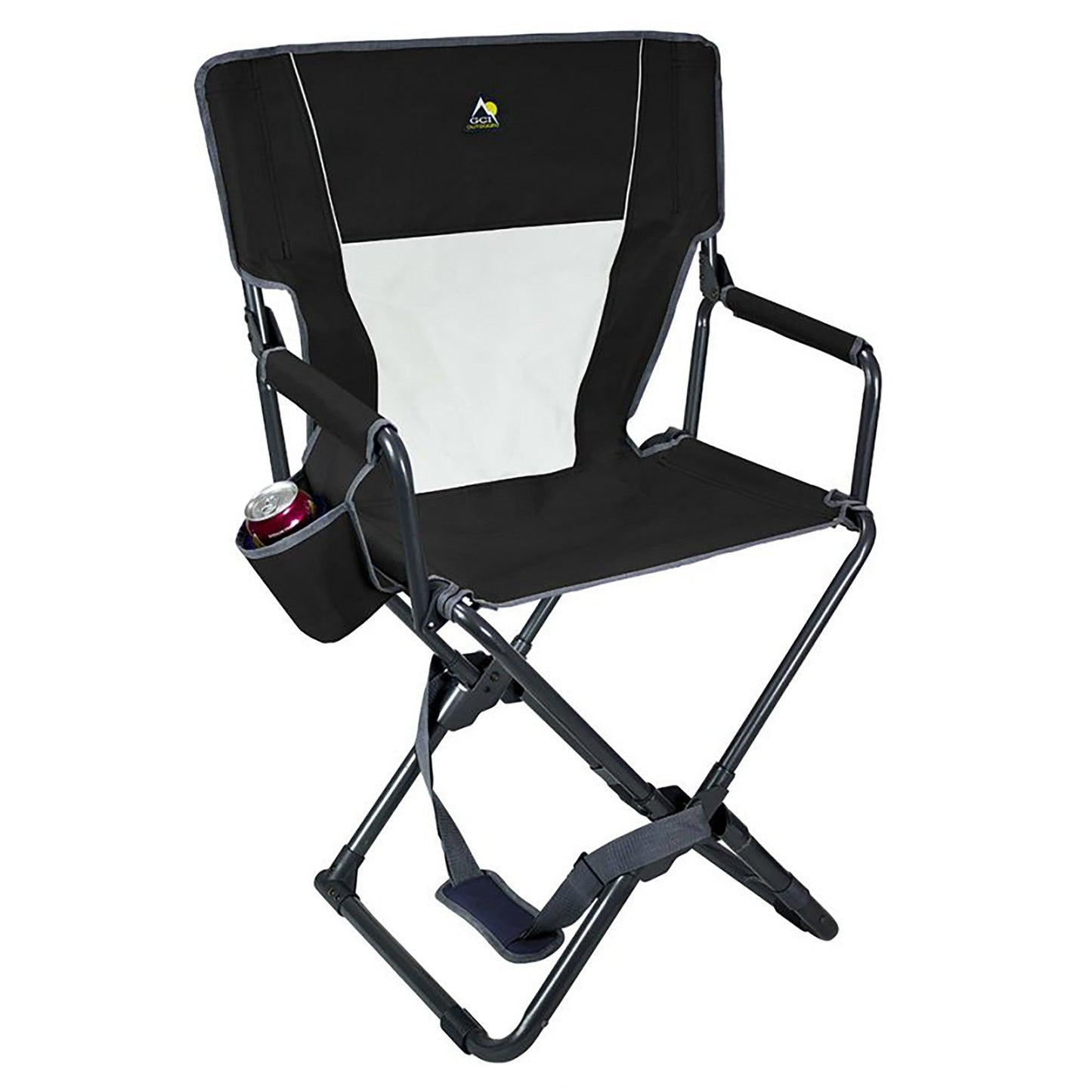 Ultra-Comfortable Xpress Director's Chair - Camp Rocker Chair for Fishing & Beach Trips - Black