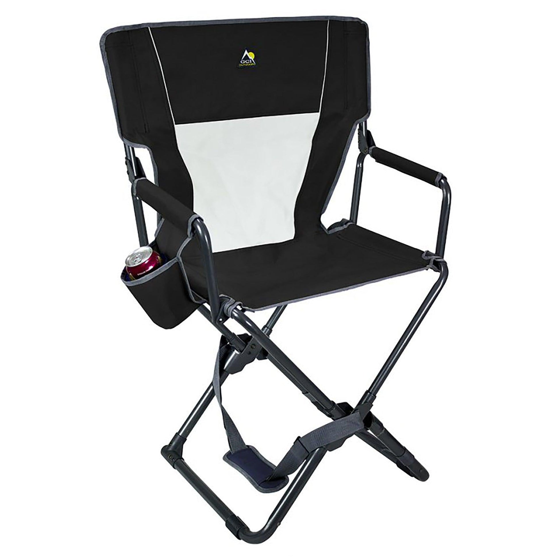 Ultra-Comfortable Xpress Director's Chair - Camp Rocker Chair for Fishing & Beach Trips - Black