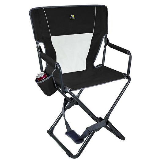 Ultra-Comfortable Xpress Director's Chair - Camp Rocker Chair for Fishing & Beach Trips - Black