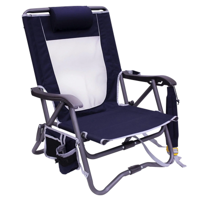 Premium All-Weather Bi-Fold Slim Event Chair - Folding Rocking Chair - Perfect for Tailgating - Indigo