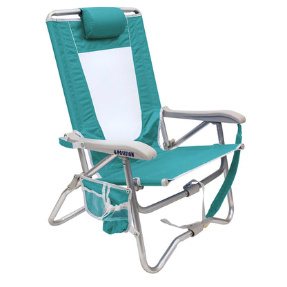Ergonomic Portable Bi-Fold Beach Chair - Folding Rocking Chair - Perfect for Tailgating - Seafoam