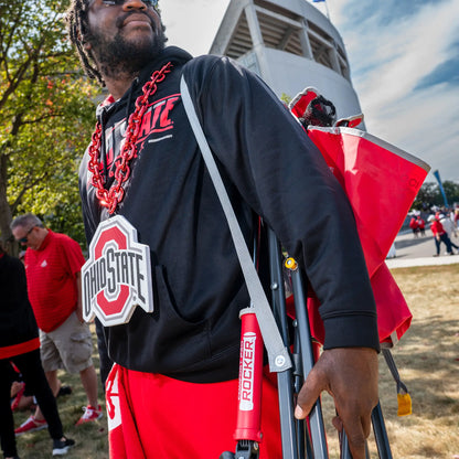 Ultra-Comfortable Comfort Pro Rocker - Ohio State Buckeyes - Folding Rocking Chair - Perfect for Tailgating Detail