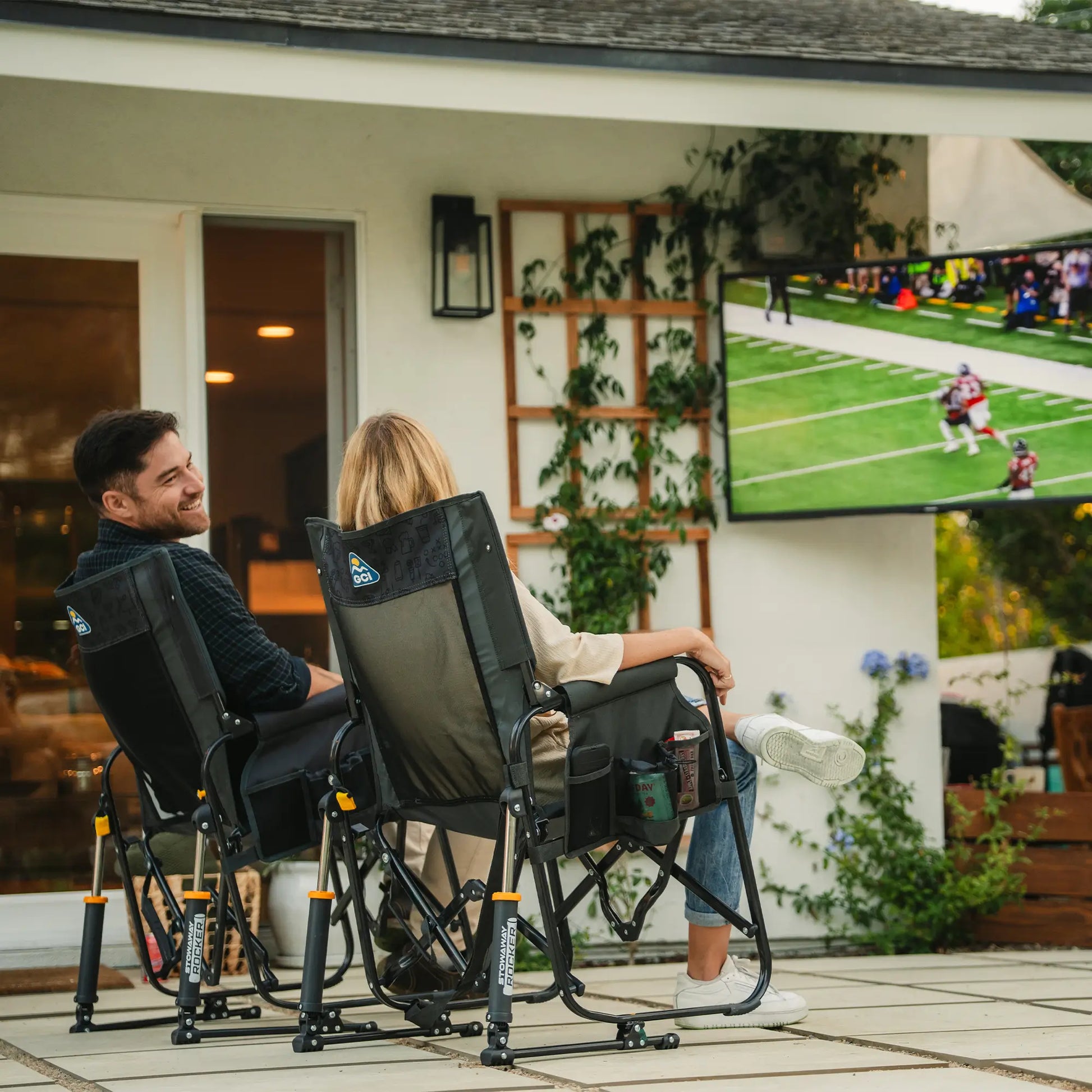 Premium All-Weather Stowaway Rocker - Folding Rocking Chair - Perfect for Tailgating Detail