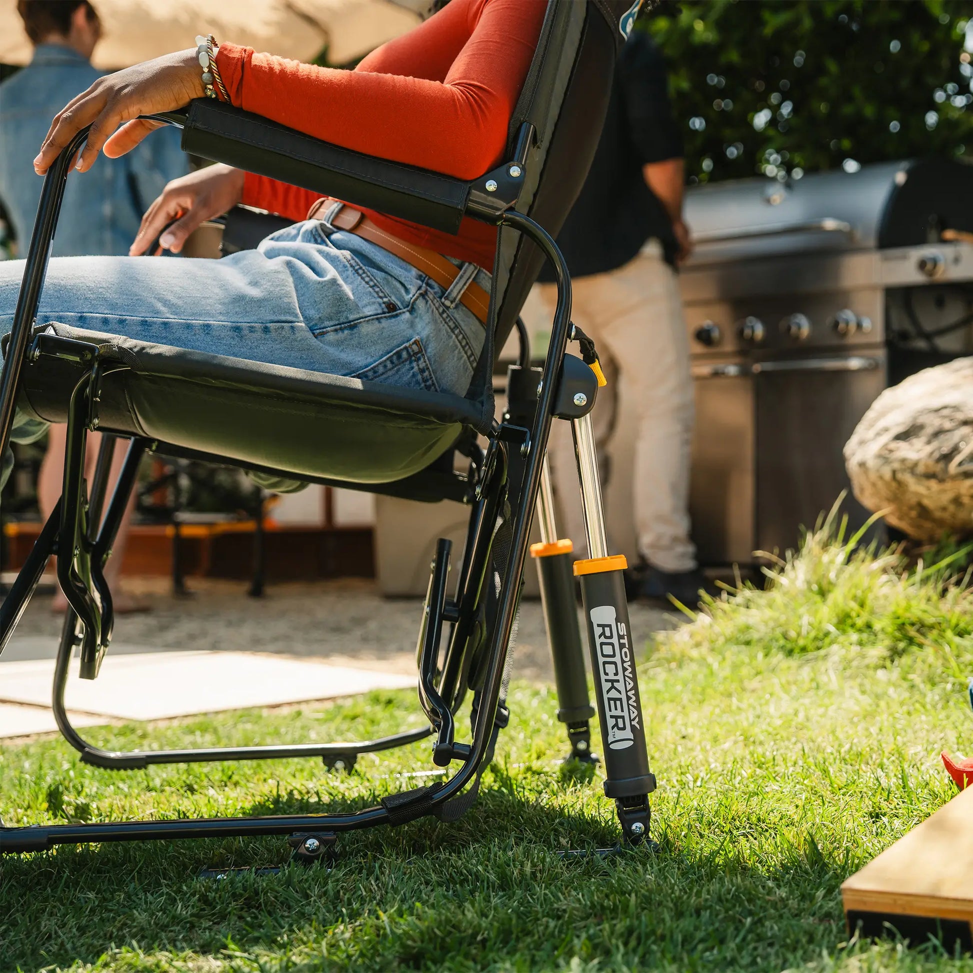Premium All-Weather Stowaway Rocker - Folding Rocking Chair - Perfect for Tailgating Detail