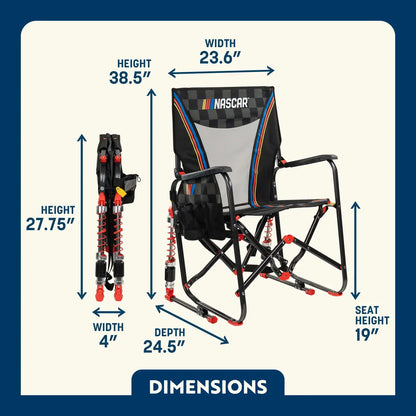 Premium All-Weather Adjustable Rocker - NASCAR - Outdoor Rocking Chairs with Dynamic Comfort Edge Detail