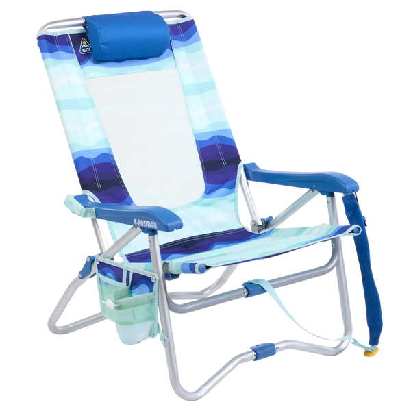 Ergonomic Portable Bi-Fold Beach Chair - Folding Rocking Chair - Perfect for Tailgating - Wave