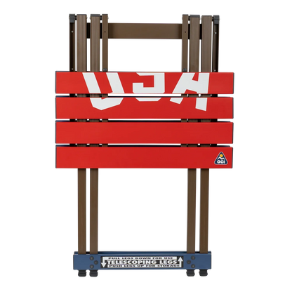 Portable Outdoor Compact Camp Table 20 - USA Anniversary Deluxe - Outdoor Cook Station for Tailgating & BBQ Detail