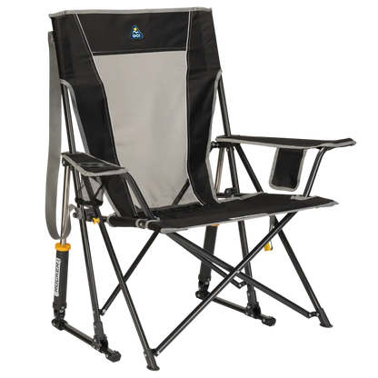 Heavy Duty Comfort Pro Rocker - Outdoor Rocking Chairs with Dynamic Comfort Edge - Black