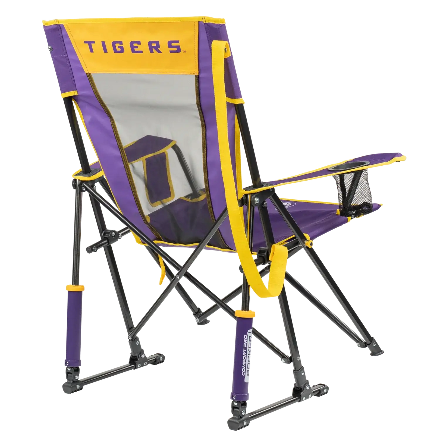 Premium All-Weather Comfort Pro Rocker - LSU Tigers - Folding Rocking Chair - Perfect for Tailgating Detail